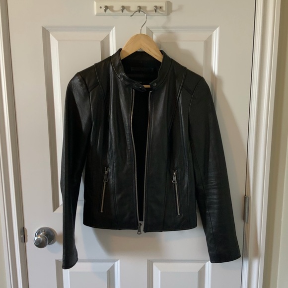 Andrew Marc Kylie Leather Racer Jacket - Picture 2 of 8